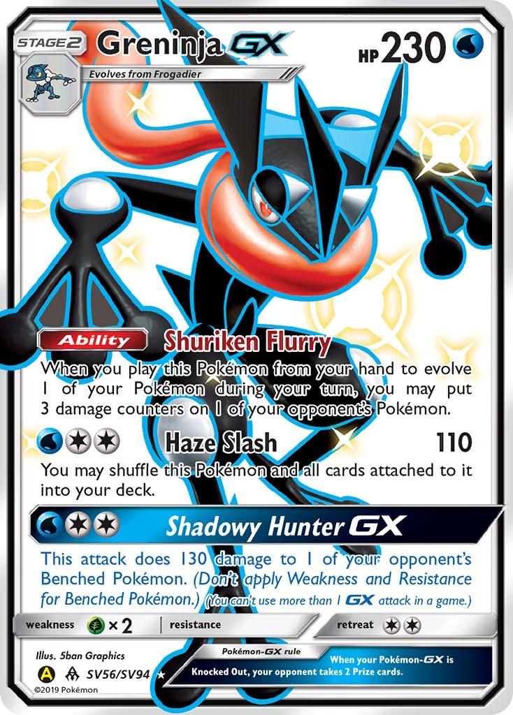 Hidden Fates Greninja GX Pokémon card